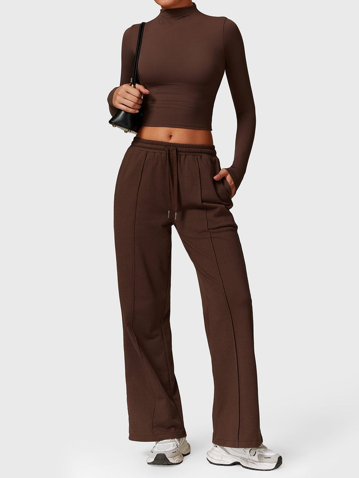 Alma™ | Turtle Neck Long Sleeve Crop Top