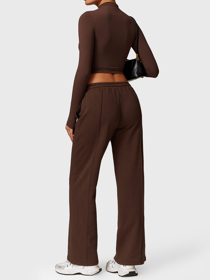 Alma™ | Turtle Neck Long Sleeve Crop Top