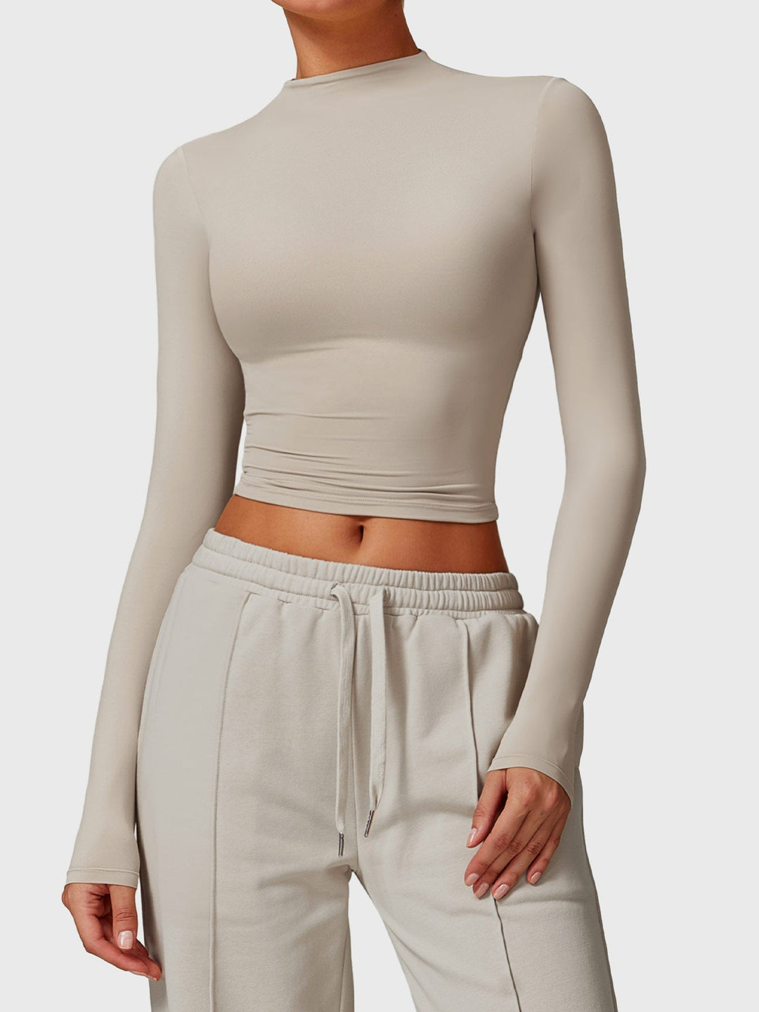 Alma™ | Turtle Neck Long Sleeve Crop Top