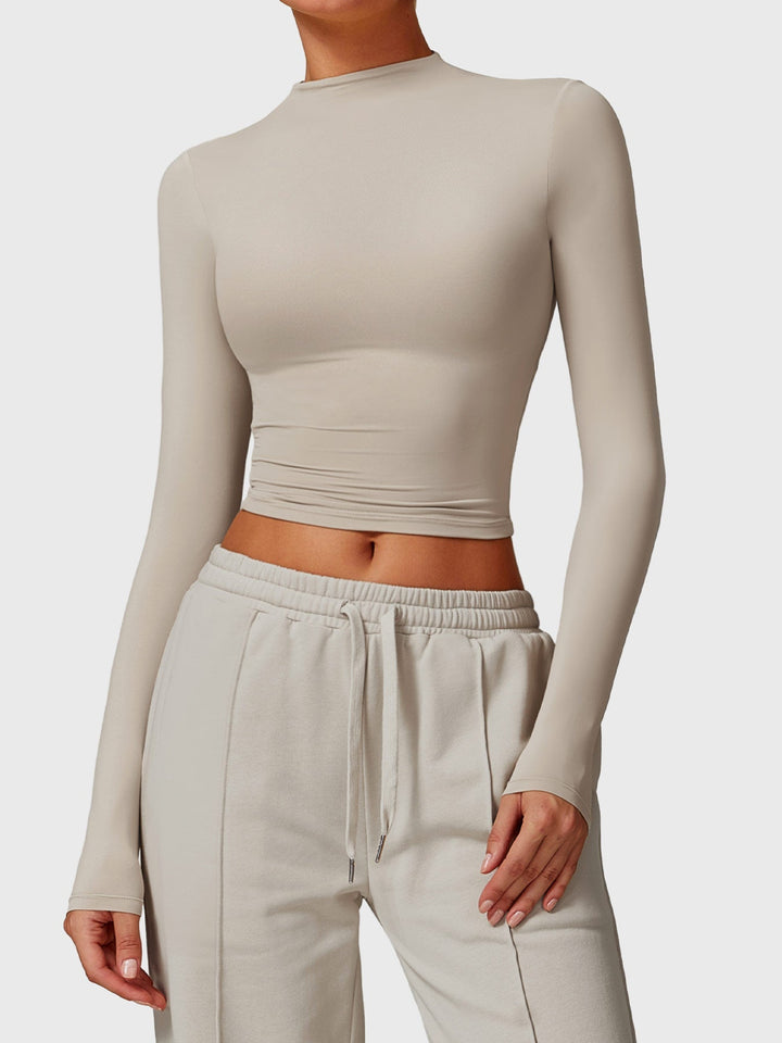 Alma™ | Turtle Neck Long Sleeve Crop Top