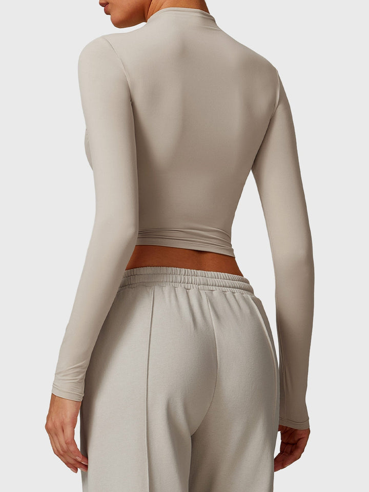 Alma™ | Turtle Neck Long Sleeve Crop Top