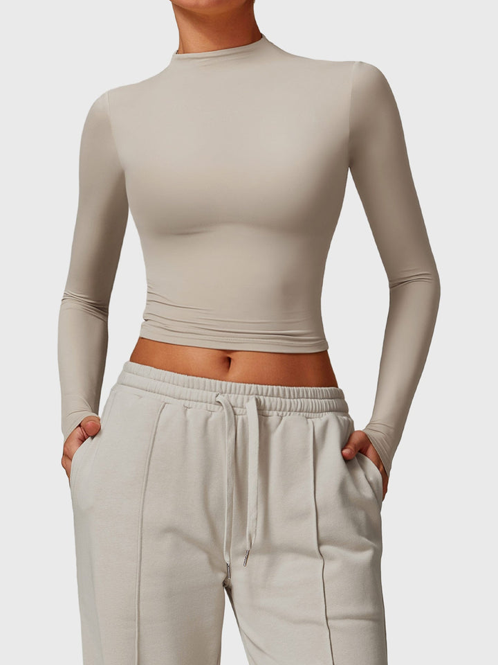 Alma™ | Turtle Neck Long Sleeve Crop Top