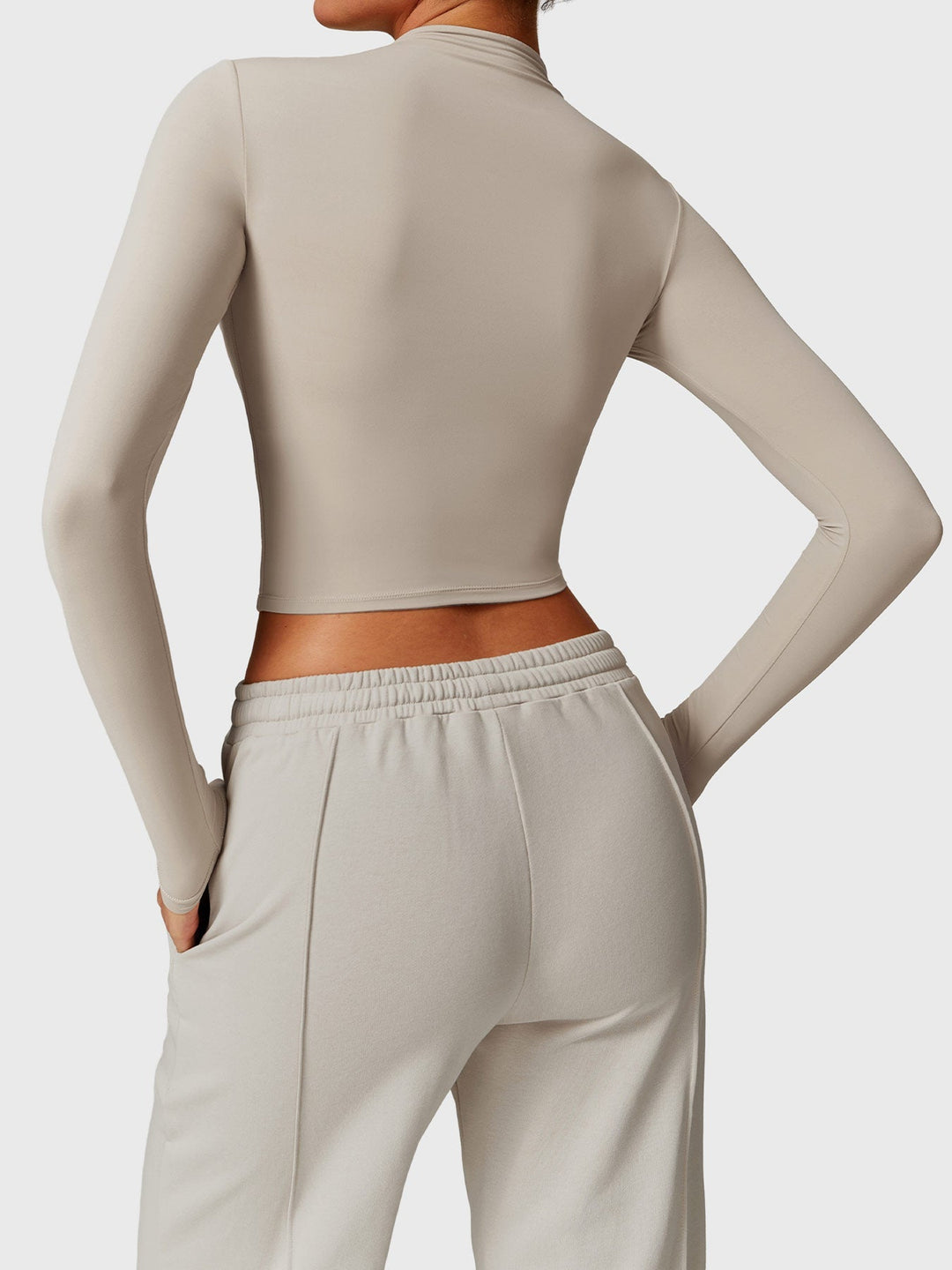 Alma™ | Turtle Neck Long Sleeve Crop Top