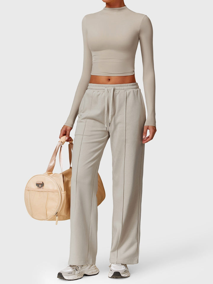 Alma™ | Turtle Neck Long Sleeve Crop Top
