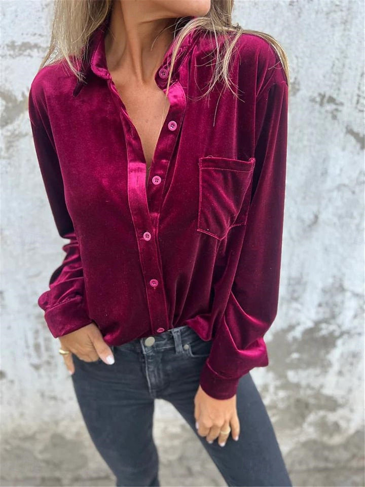 Sophia - Luxury Velvet Blouse
